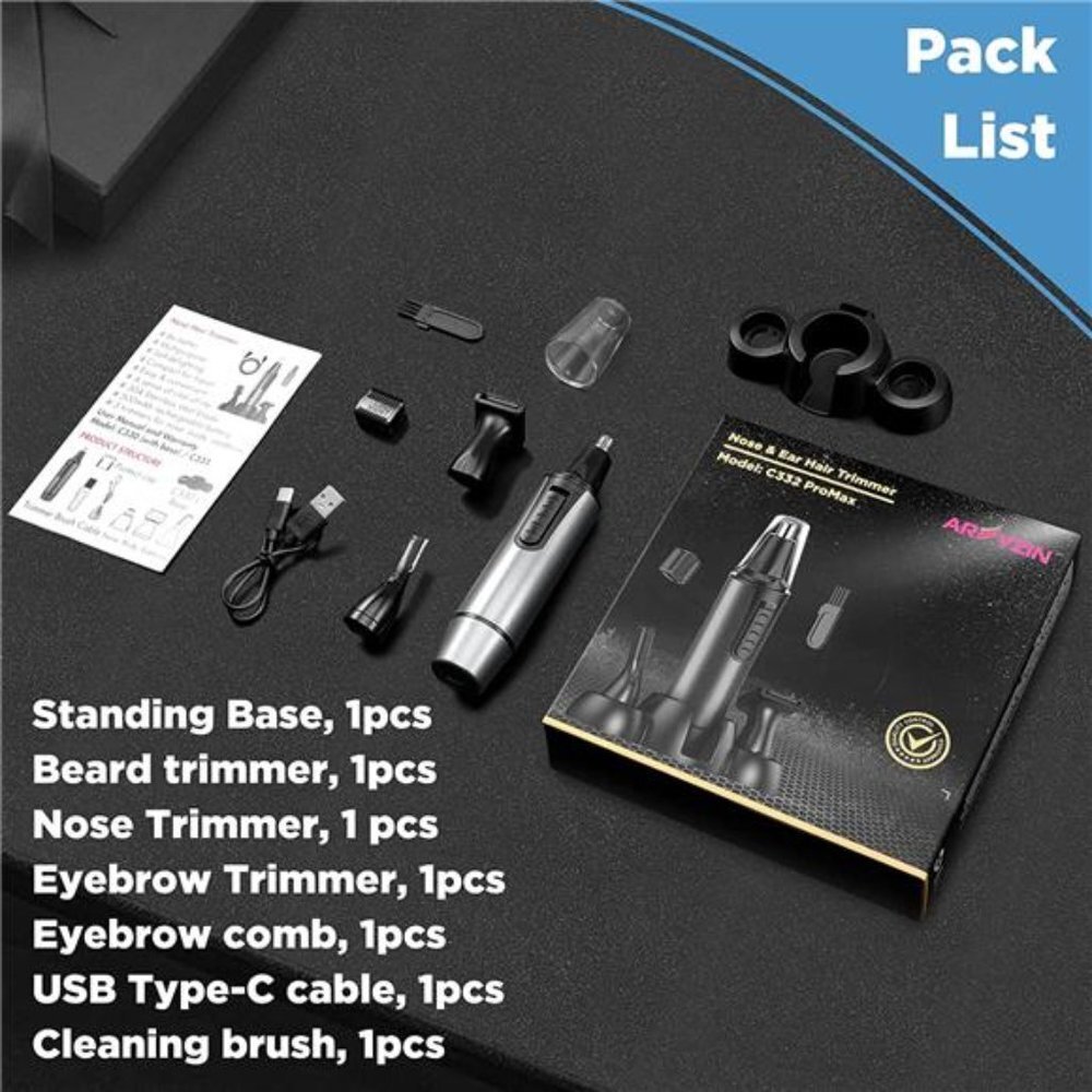 Ear and Nose Hair Trimmer Professional USB Rechargeable Nose Trimmer Kit - Picture 6 of 6